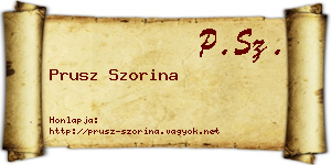 Prusz Szorina névjegykártya